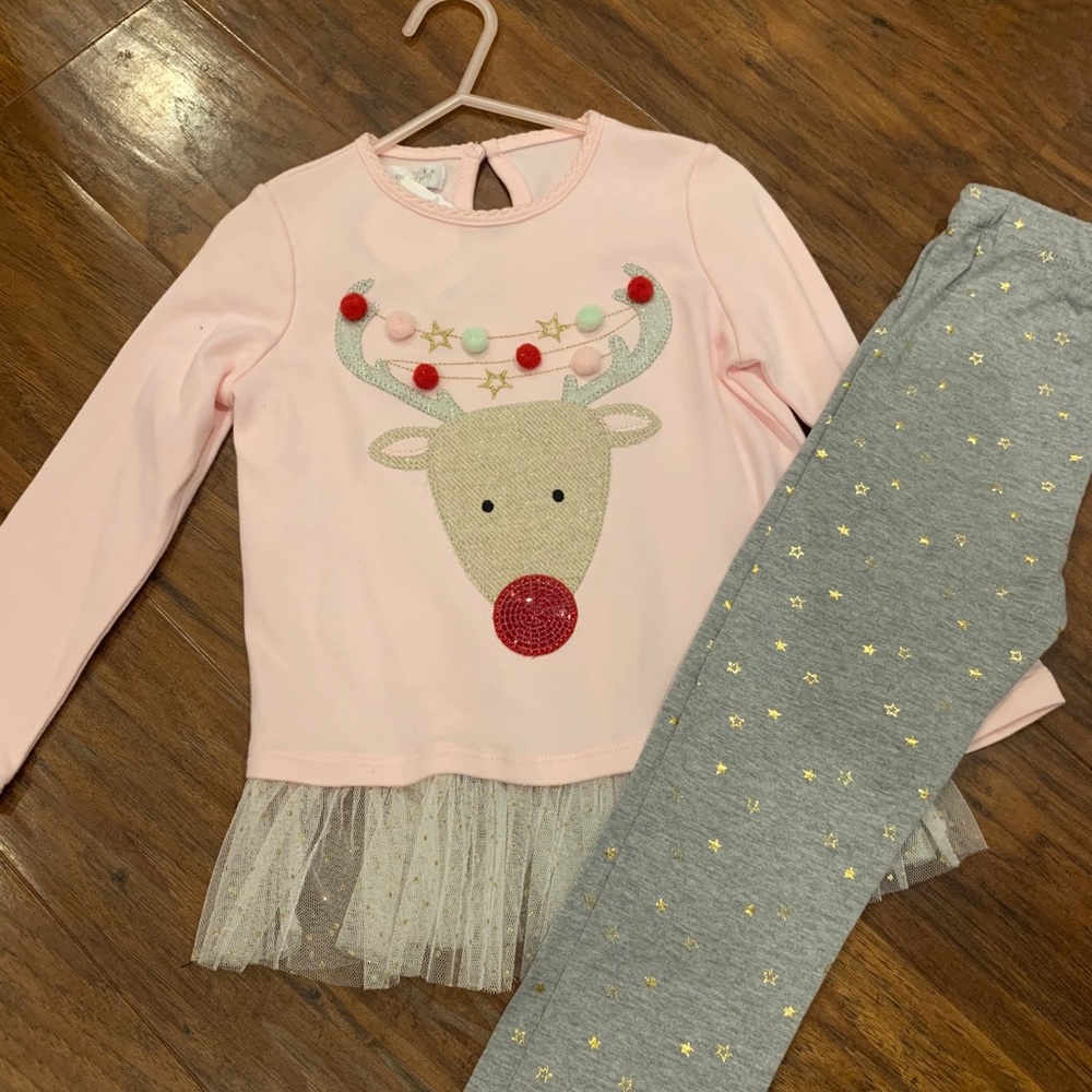Mud Pie Rudolph pant set size 3T